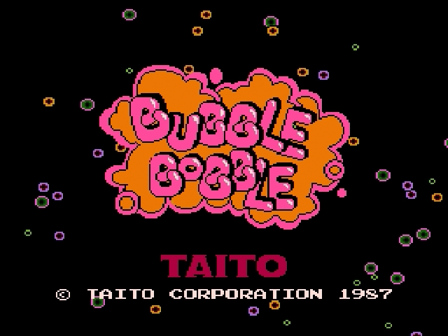 Bubble Bobble title screen for Famicom Disk System